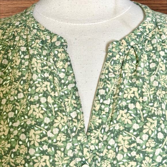 Free Assembly Flowy Midi Dress Sz L 3/4 Balloon Sleeves Blue Floral Country Core - Picture 7 of 10